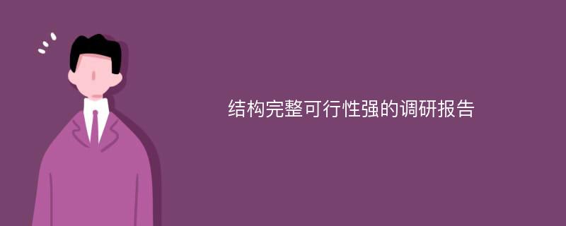 结构完整可行性强的调研报告