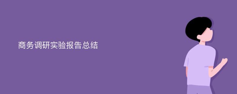 商务调研实验报告总结